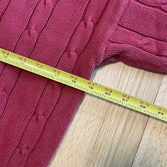 Vintage IZOD Lacoste Crewneck Sweater Small Green Cable Knit - Picture 4 of 8